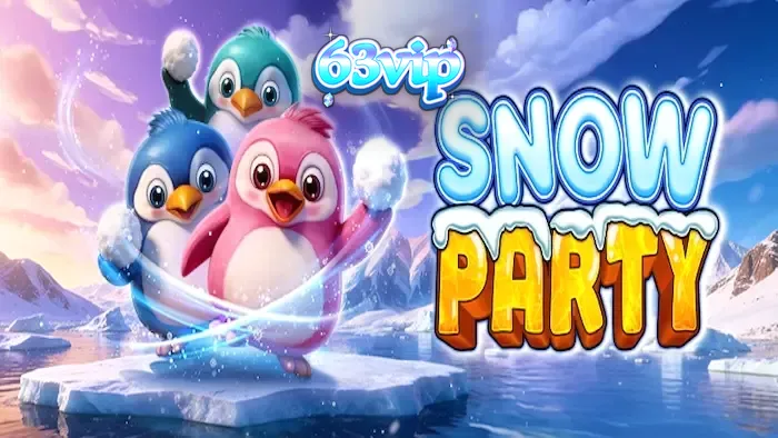 Personagens pinguins e criaturas marinhas no slot Snow Party